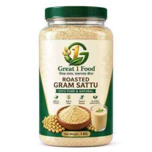 Great 1 Food Roasted Gram Sattu 1 KG – Pure Roasted Gram Flour